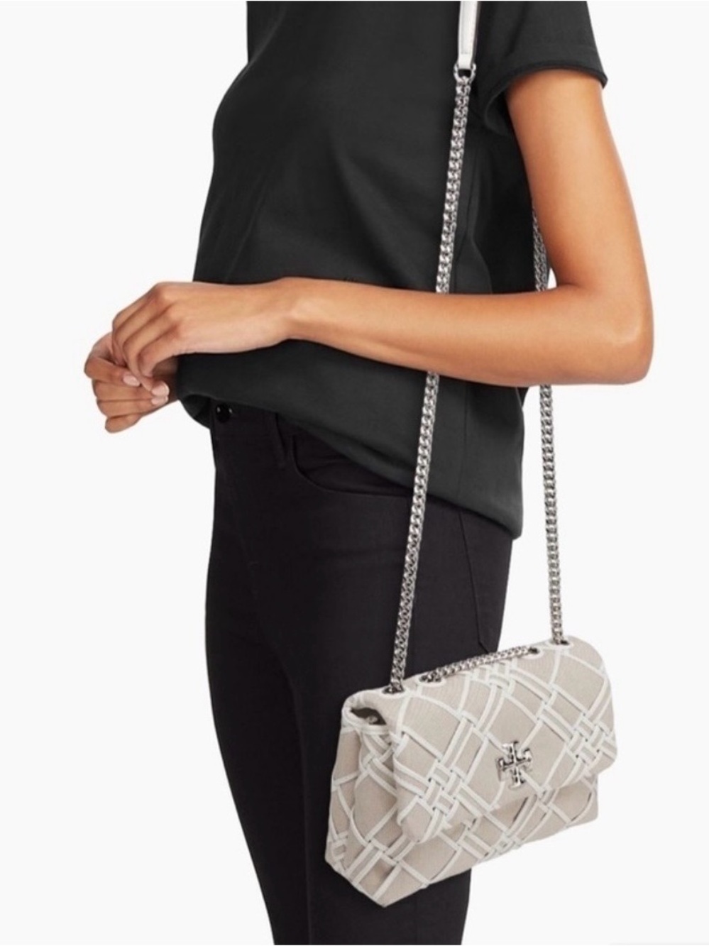 Tory Burch Kira Woven Canvas Convertible Shoulder Crossbody Bag. NWT $699 - Picture 9 of 12